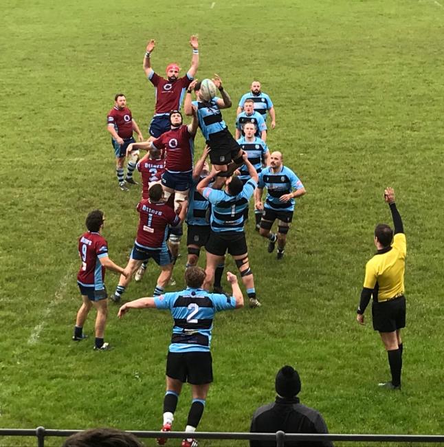 Narberth win this lineout battle. Picture Bill Carne